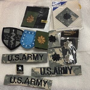 Military Patch Set with Gold and Silver Accents